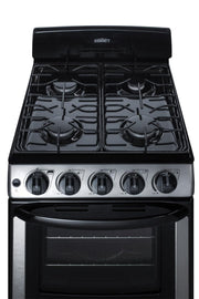 Summit 20" Gas Range by Summit Appliance – 2.3 cubic_feet, Stainless Steel, Black, Model PRO201SS