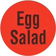 Egg Salad Labels Red Deli Dot Packaging Labels Black Imprint - 1"Dia 1000 Per Roll
