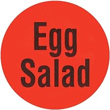 Egg Salad Labels Red Deli Dot Packaging Labels Black Imprint - 1"Dia 1000 Per Roll