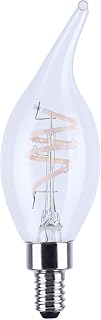 Satco 4 Watt, CA11 Reminiscent LED Filament Light Bulb, 3000K, Soft White, 350 Lumens, 90 CRI, Clear Finish, Candelabra E12 Base, 360 Degree Beam, Dimmable, Wet Rated, Enclosed Fixture, 120V (6 Pack)
