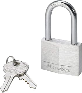 Master Lock 9140EURDLF Key Padlock in Aluminium with Medium Shackle, Grey, 4 x 7.6 x 1.3 cm