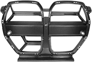 Dry Carbon Fiber Front Bumper Grille Grill Mesh Hood CSL With ACC Compatible For BMW M3 M4 G80 G82 2021-2023(CSL With ACC)