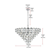 Adaline 15 Light Chandelier Chrome by Lighting Design – Iron and Crystal, Chrome