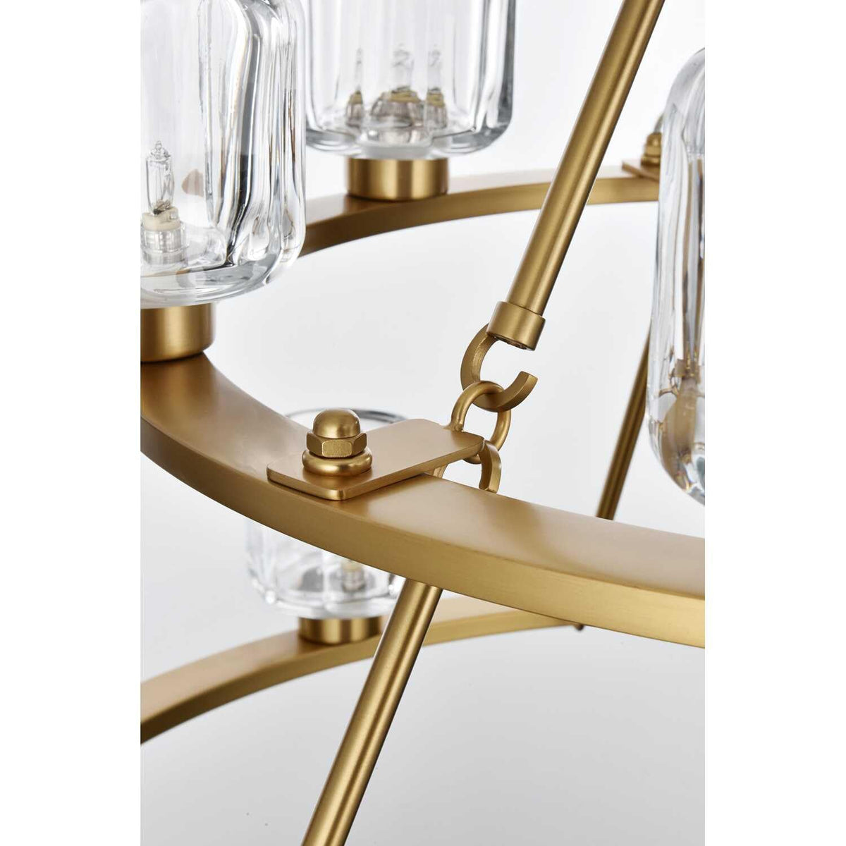 Cadence 15 Light Chandelier Satin Gold by Lighting Design – Iron, Satin Gold, Model 5100L236SG