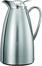 Service Ideas Classy Carafe, Vacuum Insulated, 33.8oz, Stainless Steel | CJZ1BS in 1 Liter Brushed with Glass Vacuum Insulation