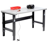 Adjustable Height Workbench C-Channel Leg by Global Industrial – 30"L x 60"W x 3"H, Steel, Black, Model 254960BK