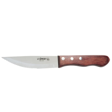 Jumbo Stainless Steel Steak Knife (Set of 6) by Winco – 4.8", Stainless Steel, Silver/Brown, Model K-82