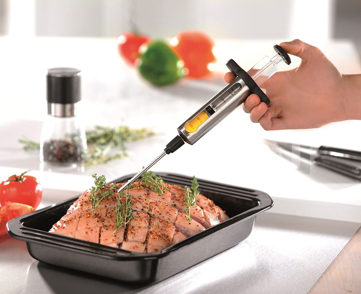 Marinade Injector BBQ by GEFU – One Size, 40 milliliters, Plastic, Black, Model 89162