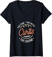 Women's Curtis The Man The Myth The Legend V-Neck T-Shirt