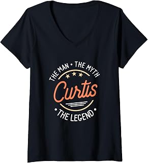 Women's Curtis The Man The Myth The Legend V-Neck T-Shirt