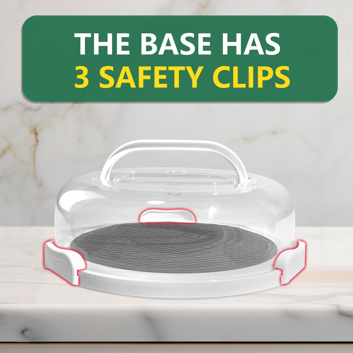 Tmrioplep Pie Carrier Set with Lids and Handles, 12 Inch, Green