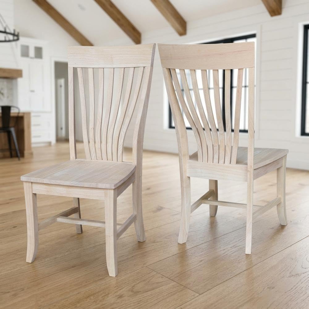Solid Wood Dining Chairs Set of by Furnifact – Wood, Beige, Pack of 2