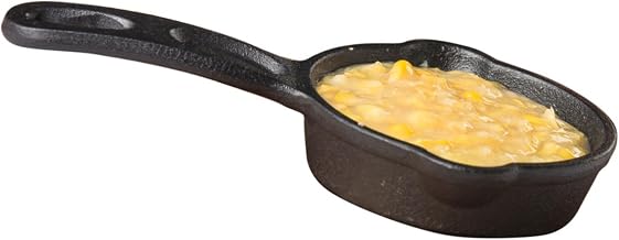 TableCraft Products CW30122 Cast Iron Mini Round Skillet 3⅝" Dia (6⅞" with Handle) x 1¼" D, 1.25" Height, 4.125" Width, 6.875" Length, CW30122