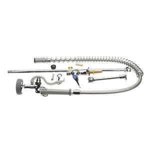 Pre-Rinse Spring Action Deck Mount Single Temperature Control Wall Bracket by T&S Brass – Polished Chrome, Model B-2285-B