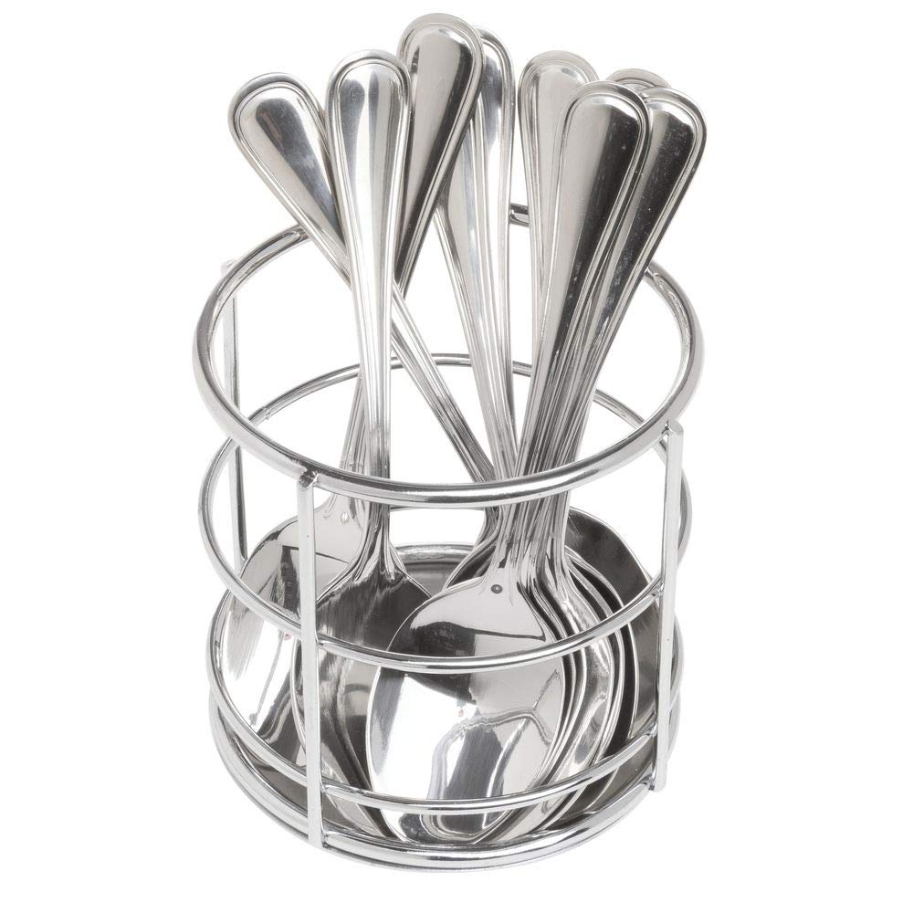 Flatware Holder Chrome Wire by HUBERT – Carbon Steel, Grey