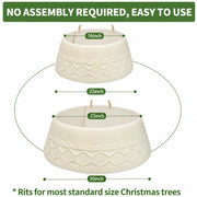 Noiclub Knit Christmas Tree Collar, Cream Cable, 23-30 Inch Diameter