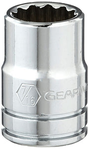 3/8" Drive Standard SAE Socket 7/16" by GEARWRENCH – 1 Count (Pack of 1), Alloy Steel, Black, Model 80499