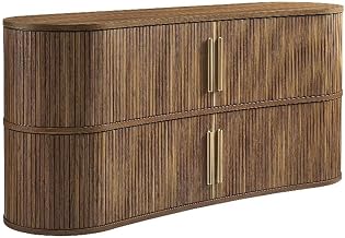 Radcliffe 63" Inch Curved Fluted Sideboard Buffet Cabinet in Walnu