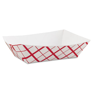 #3 Red Check Paper Disposable food trays - Microwaveable Plaid Dishes - Case of 500 by Southland by SOUTHERN CHAMPION TRAY – 3 lb, Paper, Red, White, Pack of 500