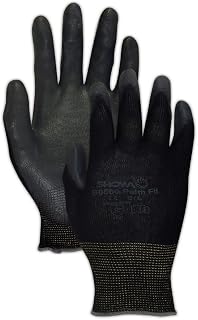 Gloves BO500B-L SHOWA Best Glove BO500B Polyurethane Coated Gloves, Large, Black (Pack of 12)