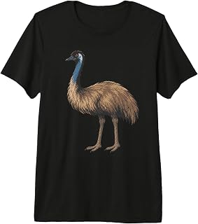 Emu T-Shirt Vintage Australian Wildlife Bird Illustration Premium Tri-Blend T-Shirt