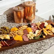 Home Beets Acacia Serving Board, 36 x 12 Inch Rectangular with Handles, Dark