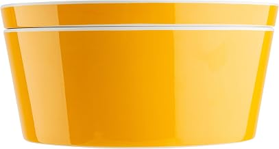 Tablecraft Marvista Collection Round Stackable Bowl and Lid, 4.5 Qt Capacity, 10.5" x 10.5" x 5", Clementine Melamine, Space-Saving Food Container for Prep, Serving, and Organization