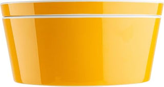 Tablecraft Marvista Collection Round Stackable Bowl and Lid, 4.5 Qt Capacity, 10.5" x 10.5" x 5", Clementine Melamine, Space-Saving Food Container for Prep, Serving, and Organization