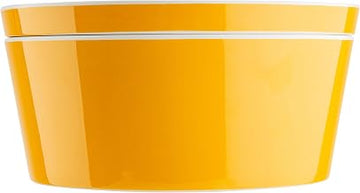 Tablecraft Marvista Collection Round Stackable Bowl and Lid, 4.5 Qt Capacity, 10.5" x 10.5" x 5", Clementine Melamine, Space-Saving Food Container for Prep, Serving, and Organization