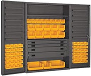 Durham DCBDLP694RDR-95 Bin Cabinet, 72" Overall Height, 48" Overall Width, Total Number of Bins 69