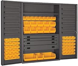 Durham DCBDLP694RDR-95 Bin Cabinet, 72" Overall Height, 48" Overall Width, Total Number of Bins 69