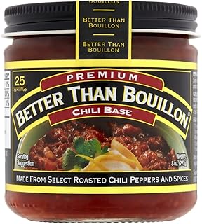Better Than Bouillon Chili Base, Made from Select Roasted Chili Peppers & Spices, Blendable Base for Added Flavor, 8-Ounce Jar (Pack of 1)