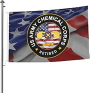US Chemical Corps Vietnam Service Combat Retired Premium 5x8ft Double-Sided Flags with 2 Brass Grommets - All Weathe