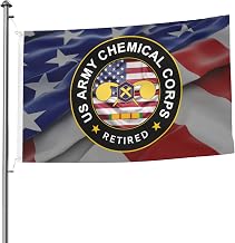 US Chemical Corps Vietnam Service Combat Retired Premium 5x8ft Double-Sided Flags with 2 Brass Grommets - All Weathe
