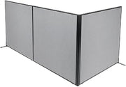 Global Industrial 60-1/4"W x 60" H Freestanding 3-Panel Corner Room Divider, Gray