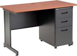 Global Industrial 48" W x 24" D x 30" H Office Pedestal Desk with 3 Drawers