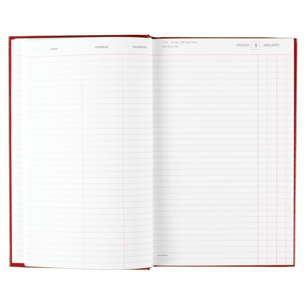 Standard Diary by AT-A-GLANCE – 7.69 x 12.12 Inches, Paper, Red, Model SD3771316