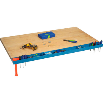 60"W Workbench Tool Organizer and Sorting Tray by Global Industrial – Steel, Blue, Model 319350