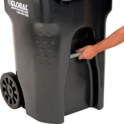 Mobile Heavy Duty Trash Container by OTTO – 26.38 x 25.25 x 42.13 inches, 65.0 gallons, Polyethylene, Gray, Model 237279GY