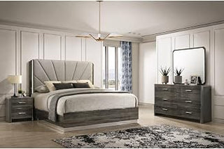 Venice Gray Platform 4-Piece Bedroom Set, Queen