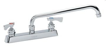 Royal Series 8" Center Deck Mount Faucet by Krowne – 17"L x 14"W x 8"H, Brass, Multicolor, Model 15-516L