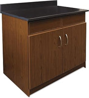 Safco Products 1701MH Modular Hospitality Breakroom Base Cabinet, 2 Doors/1 Drawer/1 Adjustable Shelf, Mahogany Base/Rustic Slate Top