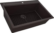 Ruvati 33 x 22 inch epiGranite Drop-in Topmount Granite Composite Quartz Single Bowl Kitchen Sink - RVG1080ES