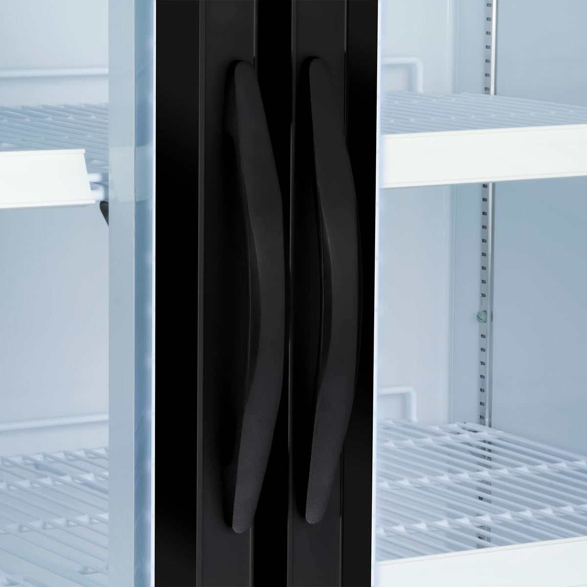 MXM2-48RHC, 54" Double Glass Door Merchandiser Refrigerator, Free Standing, 48 Cu. Ft., Stainless Steel by MAXX Cold – 54 inches, 48.0 cubic_feet, Stainless-Steel, Model DGMW48R
