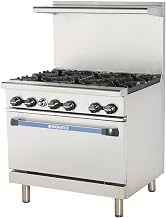 Turbo Air Radiance TAR-6 Gas Restaurant Range 36" with (6) 32,000 BTU Burners & (1) Standard Oven