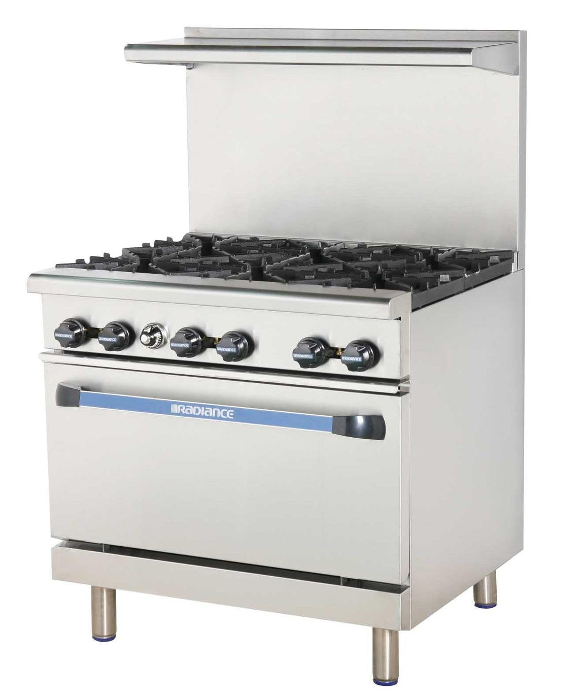 Radiance Gas Restaurant Range 36" with (6) by Turbo Air – 36 inches, 5.6 cubic_feet, Stainless Steel, Model TAR-6