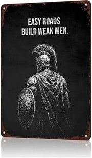 Spartan Warrior Vintage Metal Wall Art Signs 8X12 In