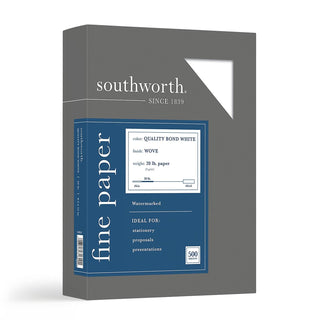 SOU3162010 - Quality Bond 1 Sulphite Paper by Southworth – Letter, White