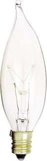 Satco A3673 15-Watt CA8 Turn Tip with Candelabra Base, 130-Volt