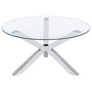 35" Easy-Care Coffee Table by VUSVAB – Metal, Chrome